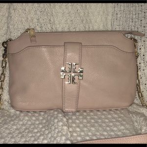 Nude and gold Tory Burch crossbody